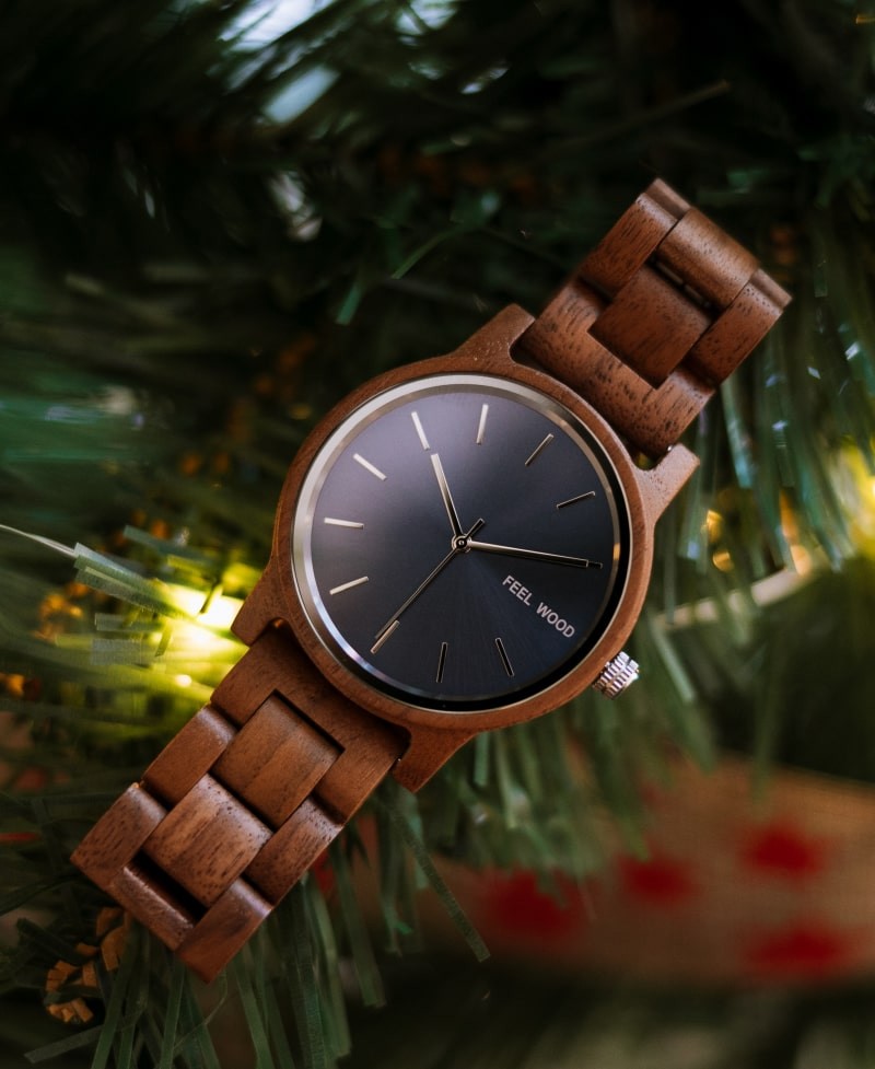 Reloj de madera Blue Walnut 40 mm