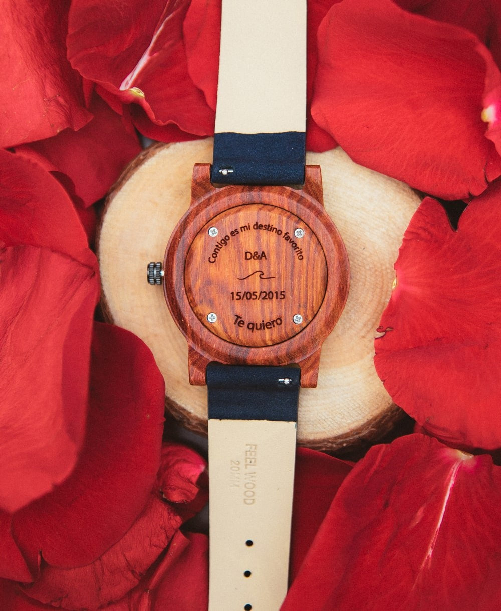 Reloj de madera White Sonder BlueBerry 40 mm